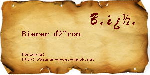 Bierer Áron névjegykártya